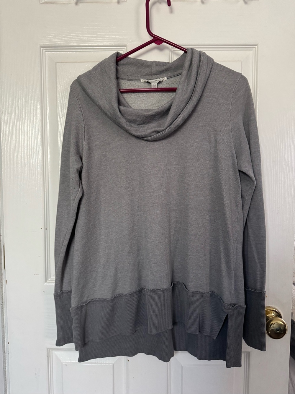 Lucky Brand Gray Cowl Neck Sweater